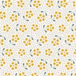 Tilda 110 Meadow Basics Yellow, Tessuto con Fiori Gialli su fondo chiaro Tilda Fabrics - 1