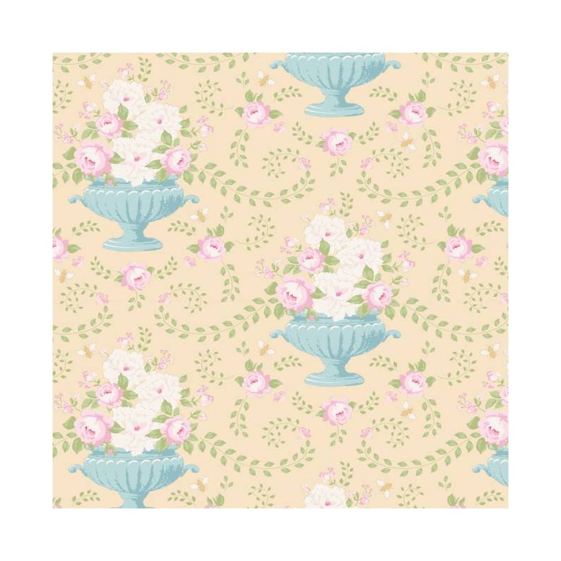 Tilda 110 Happy Campers Flowerbees Eggnog Tilda Fabrics - 1