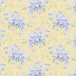 Tilda 110 Happy Campers Primrose Eggnog, Tessuto Giallo con Bouquet di Fiori Tilda Fabrics - 1