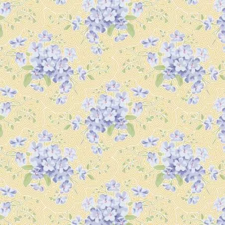 Tilda 110 Happy Campers Primrose Eggnog, Tessuto Giallo con Bouquet di Fiori Tilda Fabrics - 1
