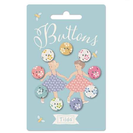 Tilda Meadow Basics 9 Bottoni Rivestiti da 12 mm Tilda Fabrics - 1