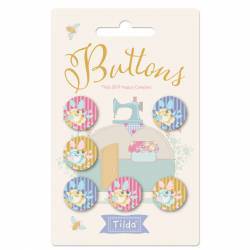 Tilda Happy Campers 6 Bottoni Rivestiti da 17mm Tilda Fabrics - 1