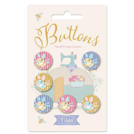 Tilda Happy Campers 6 Bottoni Rivestiti da 17mm Tilda Fabrics - 1 Tilda Happy Campers 6 Bottoni Rivestiti da 17mm Tilda Fabrics - 1