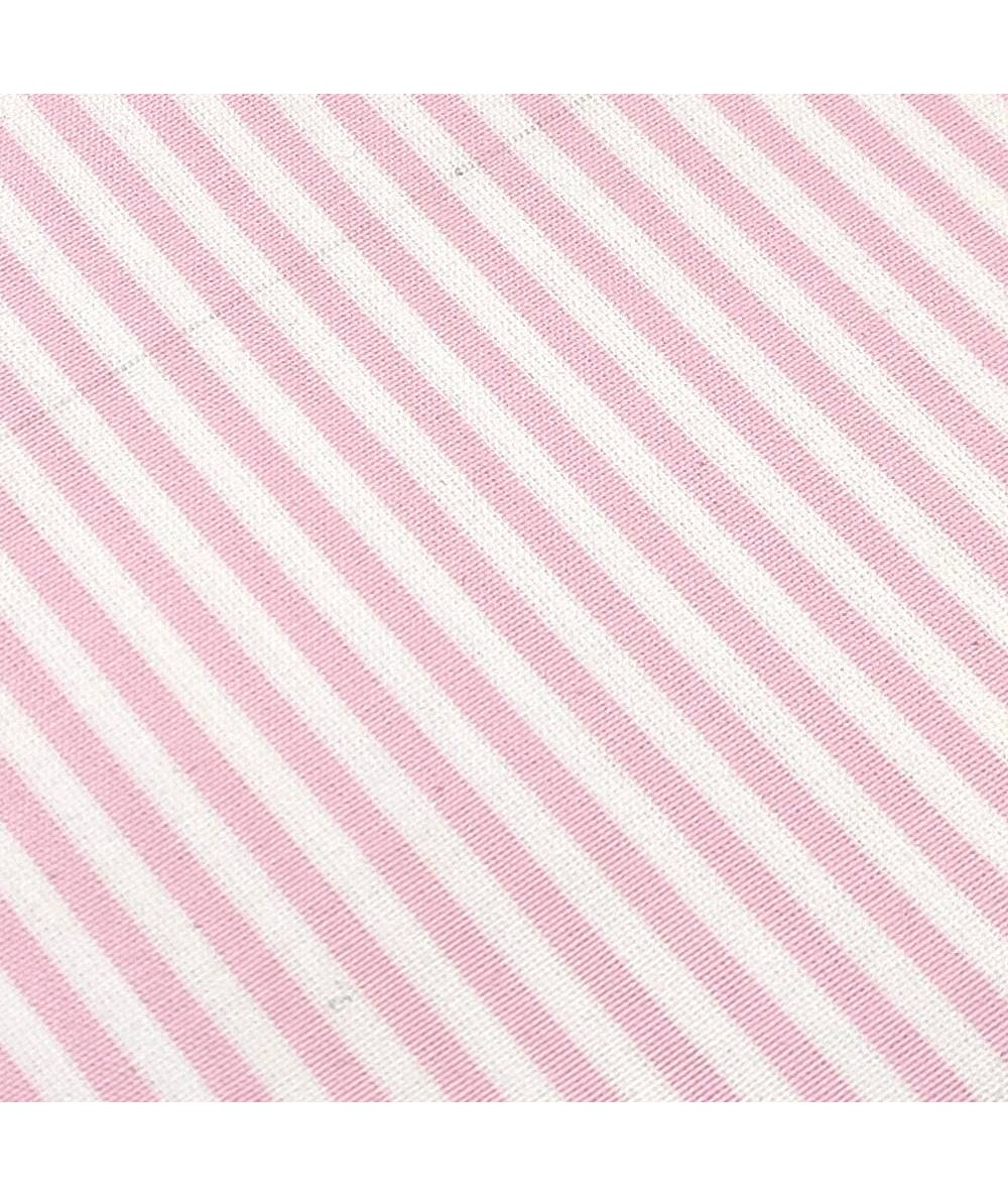Tessuto Sostenuto Tinto in Filo Fondo Bianco con Righine Rosa, h140 Roberta De Marchi - 2