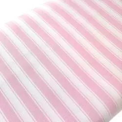 Tessuto Sostenuto Tinto in Filo Fondo Bianco con Righe Rosa, h140 Roberta De Marchi - 1