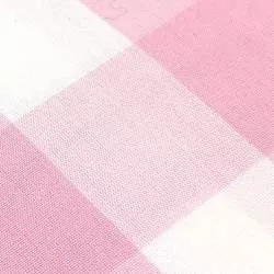 Tessuto Sostenuto Tinto in Filo Fondo Bianco con Quadroni Rosa, h145 Roberta De Marchi - 2