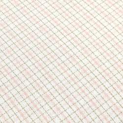 Tessuto Tinto in Filo Fondo Beige a Quadretti Rosa, h155 Roberta De Marchi - 2