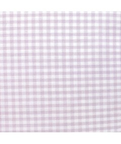 Tessuto Tinto in Filo Fondo Bianco con Quadretti Glicine, h150 Roberta De Marchi - 1