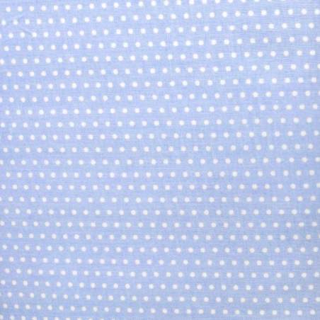Tessuto Stampato Fondo Azzurro con piccoli Pois Bianchi, h150 Roberta De Marchi - 1