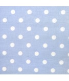 Tessuto Stampato Fondo Azzurro con Pois Bianchi, h138 Roberta De Marchi - 1