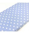 Tessuto Stampato Fondo Azzurro con Pois Bianchi, h138 Roberta De Marchi - 2