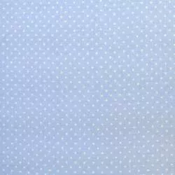 Tessuto Stampato Fondo Azzurro con piccoli Pois Bianchi, h140 Roberta De Marchi - 1