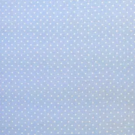 Tessuto Stampato Fondo Azzurro con piccoli Pois Bianchi, h140 Roberta De Marchi - 1