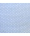 Tessuto Stampato Fondo Azzurro con piccoli Pois Bianchi, h140 Roberta De Marchi - 1