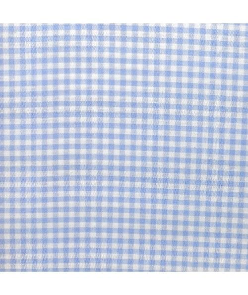 Tessuto Tinto in Filo Fondo Bianco con Quadretti Azzurri, h145