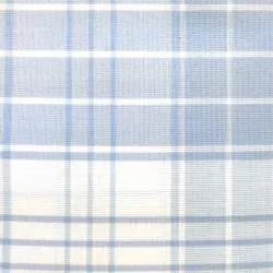 Tessuto Sostenuto Tinto in Filo Fondo Bianco con Quadri Azzurri, h140 Roberta De Marchi - 1