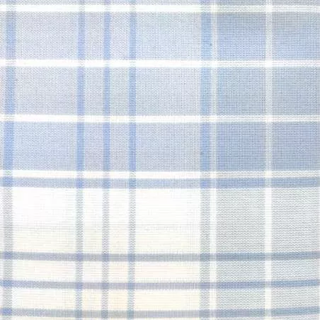 Tessuto Sostenuto Tinto in Filo Fondo Bianco con Quadri Azzurri, h140 Roberta De Marchi - 1