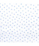 Tessuto Stampato Fondo Bianco con piccoli Cuori Azzurri, h150 Roberta De Marchi - 1