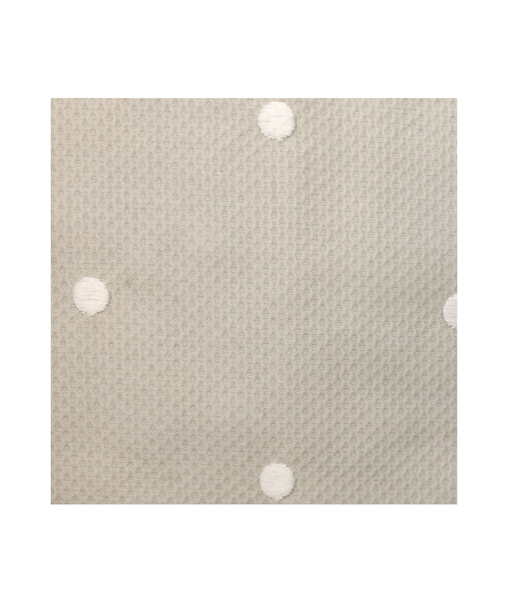 Tessuto Nido d'Ape Beige con grandi Pois Bianchi Ricamati, h155 Roberta De Marchi - 1