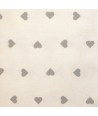 Tessuto Stampato Fondo Crema con Cuori Grigio Chiaro, h138 Roberta De Marchi - 1