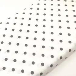 Tessuto Stampato Fondo Bianco con Pois Grigio Scuro, h138 Roberta De Marchi - 2