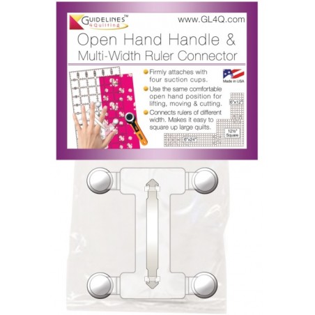 Open Hand Handle & Multi-Width Ruler Connector - Maniglia e connettore per righelli di larghezza diversa Guideline 4 Quilting - 