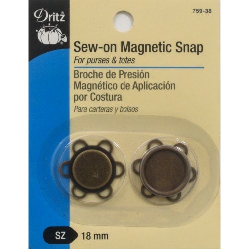 Bottone Magnetico da Cucire da 18 mm, Sew-On Magnetic Snap