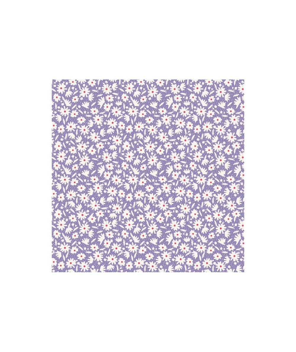 Tilda 110 Bon Voyage Paperflower Blue, Tessuto piccoli Fiori su Blu Tilda Fabrics - 1