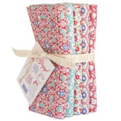 Tilda Bon Voyage 5 Fat Quarter 50 x 55 cm Rossi, Fiori Piccoli Tilda Fabrics - 1