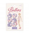 Tilda Bon Voyage 6 Bottoni da 18 mm, Ricoperti di Stoffa Tilda Fabrics - 1