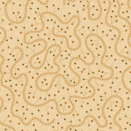 Henry Glass Spiced 108 Beige, Tessuto per Retro Quilt Beige con Riccioli Henry Glass - 1
