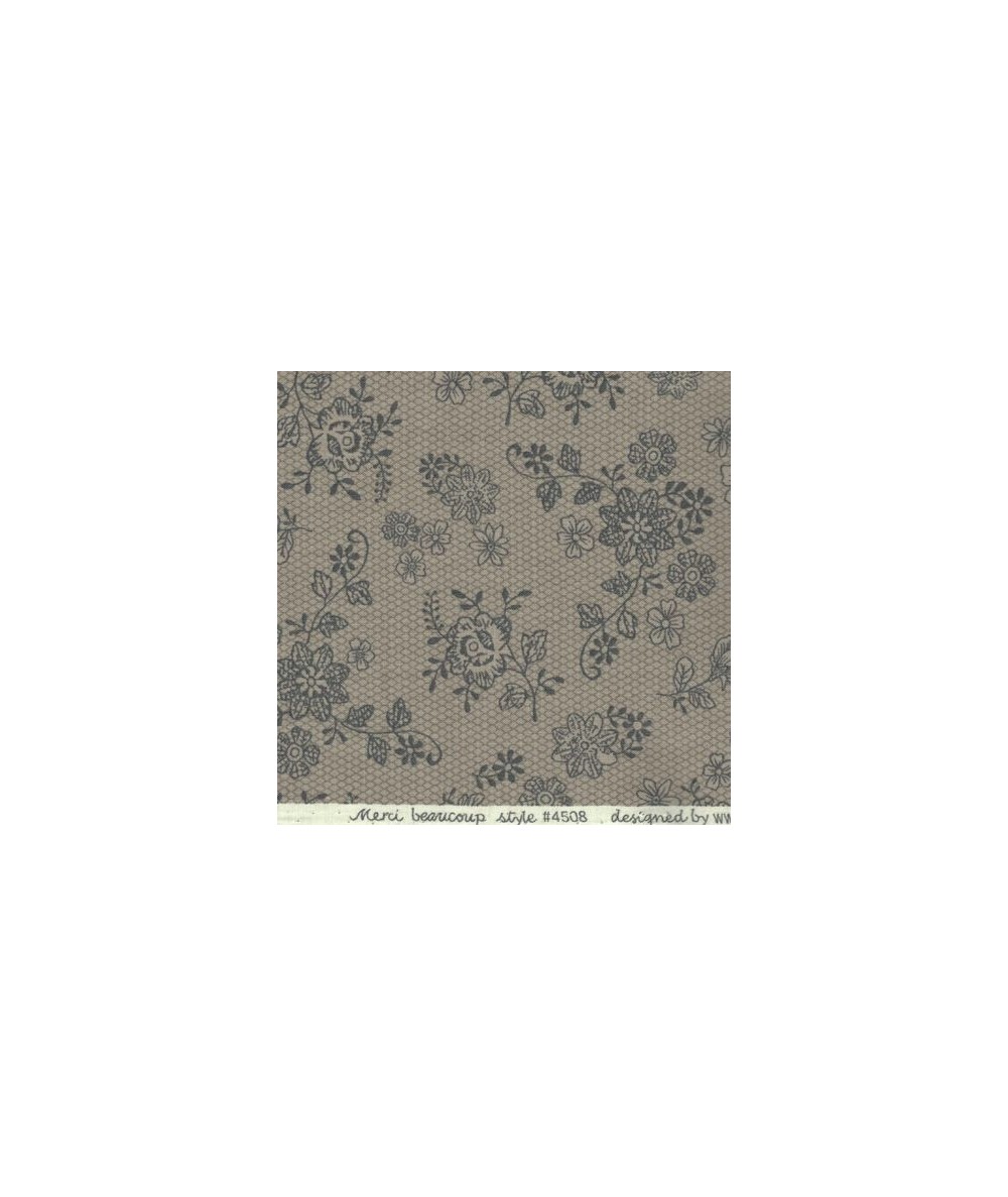 Stof Merci Beaucoup, Tessuto Grigio con Fiori Stof - 2