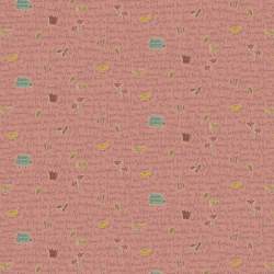 Henry Glass, Tealicious by Anni Downs - Tessuto Rosa con Parole Tealicious - 110cm Henry Glass - 1