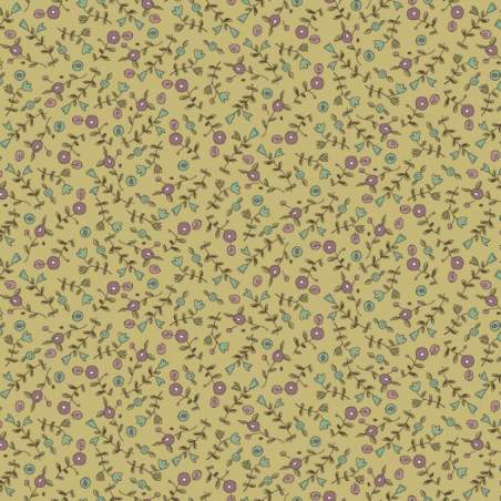 Henry Glass, Tealicious by Anni Downs - Tessuto Verde Salvia Fiori e Tulipani - 110cm Henry Glass - 1