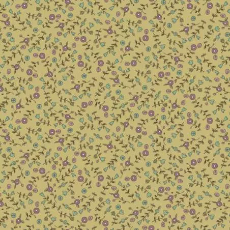 Henry Glass, Tealicious by Anni Downs - Tessuto Verde Salvia Fiori e Tulipani - 110cm Henry Glass - 1