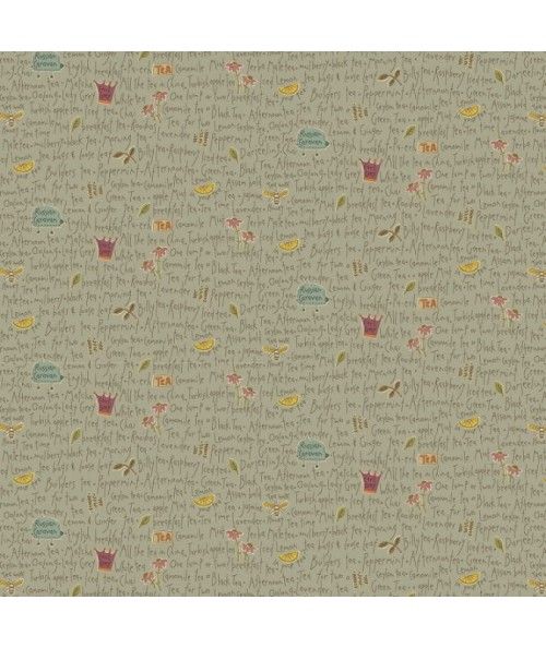 Henry Glass - Tealicious by Anni Downs - Slate Blue Tealicious Words - 110cm Henry Glass - 1
