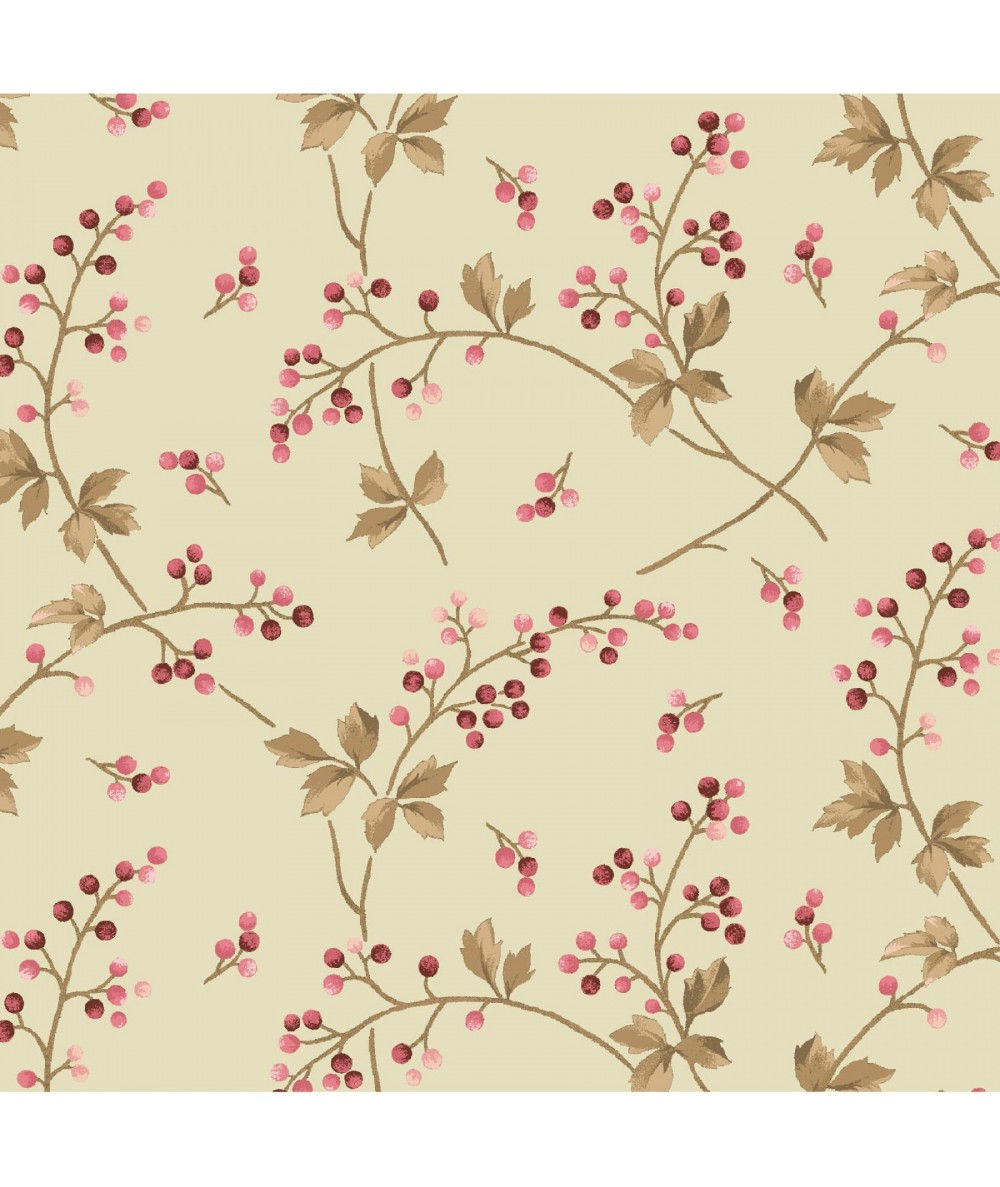 Maywood Studio, Tessuto Verde Chiaro con Viticci e Uva - Burgundy & Blush, Berry Vine Maywood Studio - 1