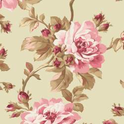 Maywood Studio, Tessuto Verde Chiaro con Rose - Burgundy & Blush, Trailing Roses Maywood Studio - 1