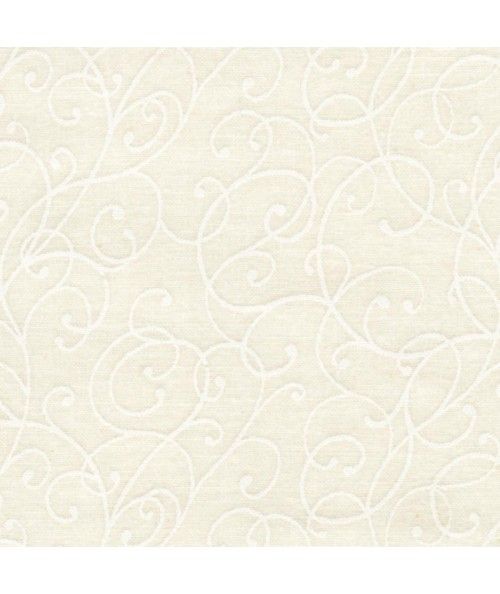 P&B Textiles Ramblings, Tessuto Bianco con Ghirigori Tono su Tono