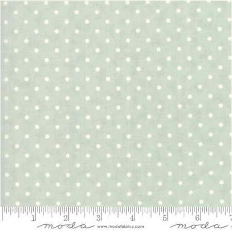 Moda Fabrics Poetry Prints, Tessuto Verde Acqua a Pois Moda Fabrics - 1