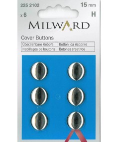 Bottoni da Rivestire con tessuto, 6 da 15 mm Milward - 1