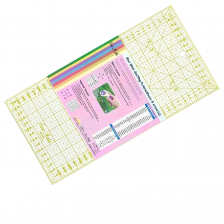 Sew Mate, Righello Patchwork 16 x 32 cm - Griglia Gialla Sew Mate - 1 Sew Mate, Righello Patchwork 16 x 32 cm - Griglia Gialla Sew Mate - 1