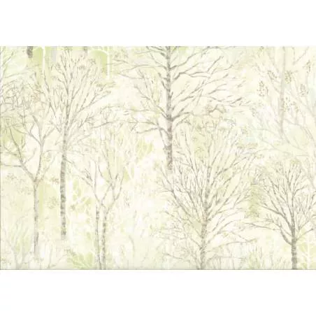 Lecien Centenary 25th by Yoko Saito, tessuto verde con alberi Lecien Corporation - 1