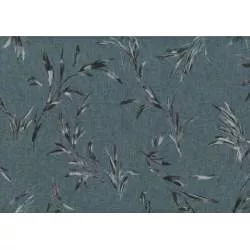 Lecien Centenary 25th by Yoko Saito, tessuto blu con fili d'erba Lecien Corporation - 1