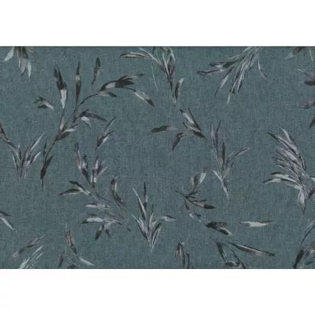 Lecien Centenary 25th by Yoko Saito, tessuto blu con fili d'erba Lecien Corporation - 1