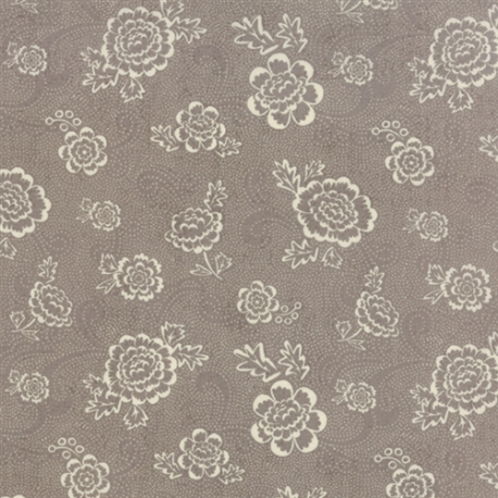 Moda Fabrics Black Tie Affair, Tessuto Grigio con Fiori Chiari Moda Fabrics - 1