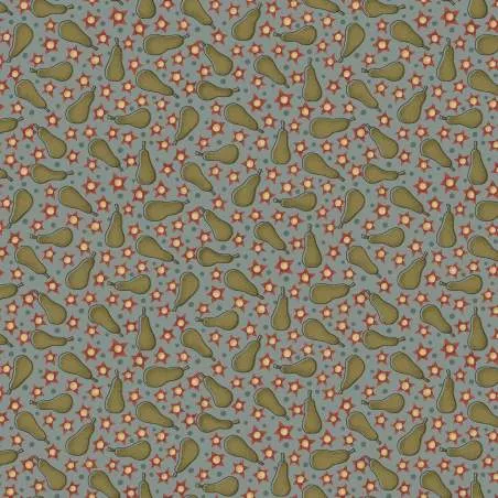 Henry Glass, On The 12th Day by Anni Downs - Tessuto Blu con Pere e Stelle - 110cm Henry Glass - 1