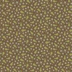 Henry Glass, On The 12th Day by Anni Downs - Tessuto Marrone con Pere e Stelle - 110cm Henry Glass - 1