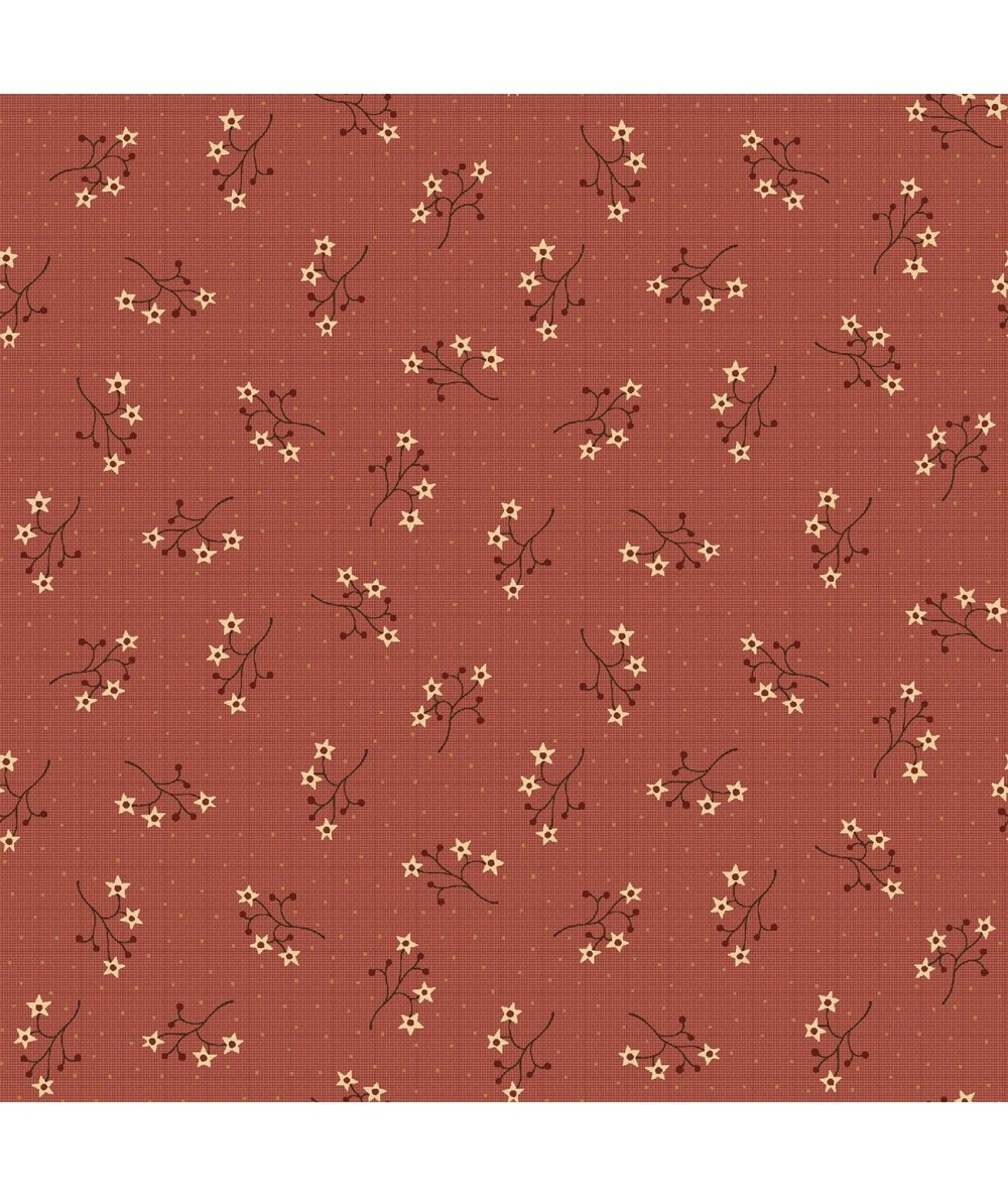 Henry Glass, On The 12th Day by Anni Downs - Tessuto bruciato con Fiori e Bacche - 110cm Henry Glass - 1