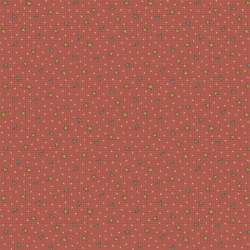 Henry Glass, On The 12th Day by Anni Downs - Tessuto Rosso con Cuori e Stelle - 110cm Henry Glass - 1